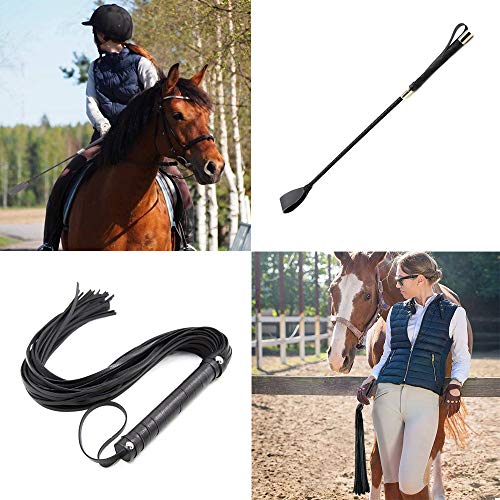 image for XIRGS Horse Riding Crop Whip Set, Faux Leather Handle Crop for Horse w
