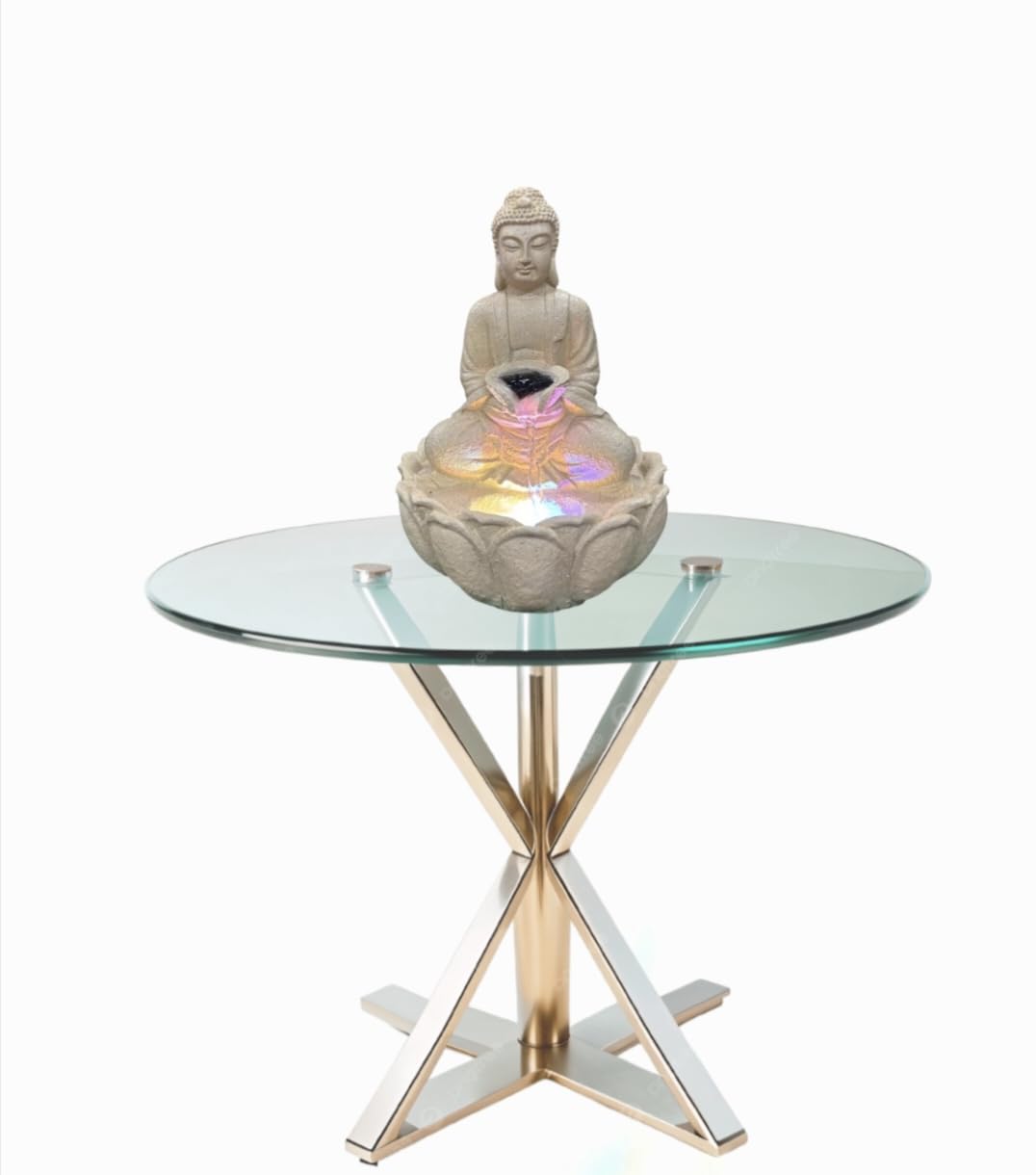 Buddha Water Fountain for Home Decor with LED Light | Premium Resin Material, LED water fountain, Feng Shui Home Decor, Silent Water Flow Pump, Ideal for Home , Office & Gift.-image-45
