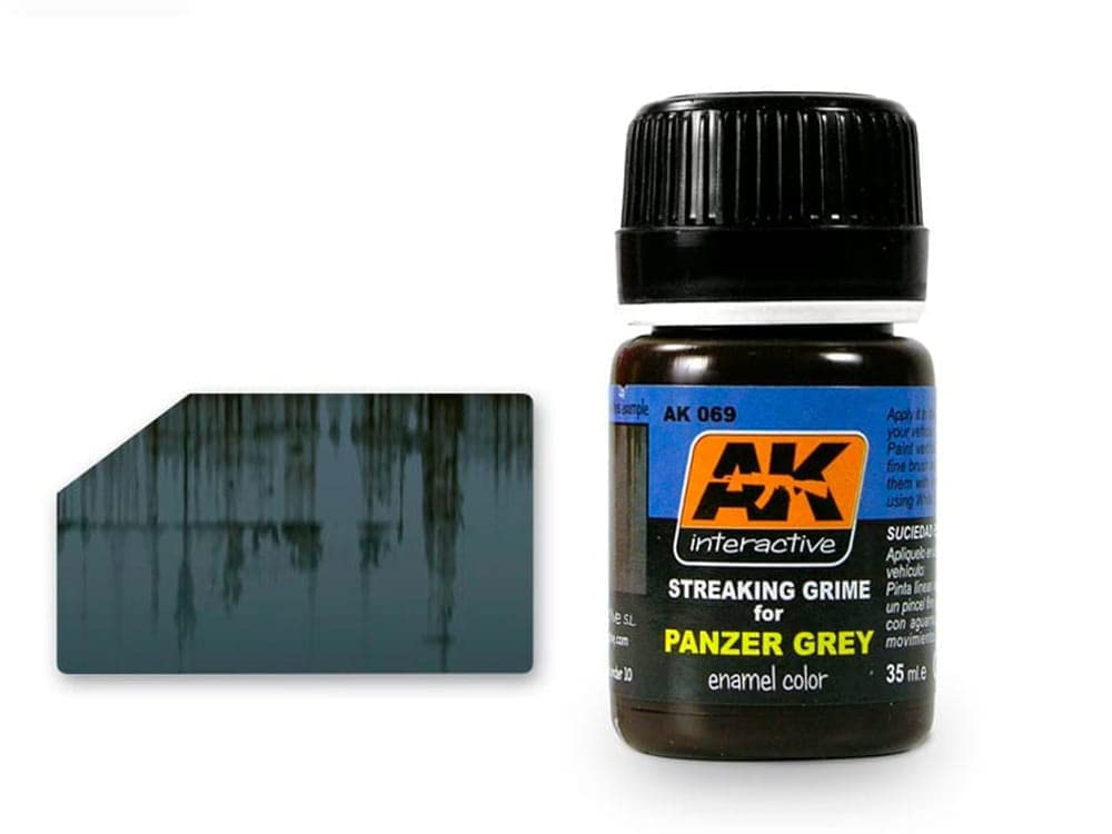 Ak Interactive Grey Ak Weathering Ak069 Streaking Grime For Panzer Vehicles (35Ml)
