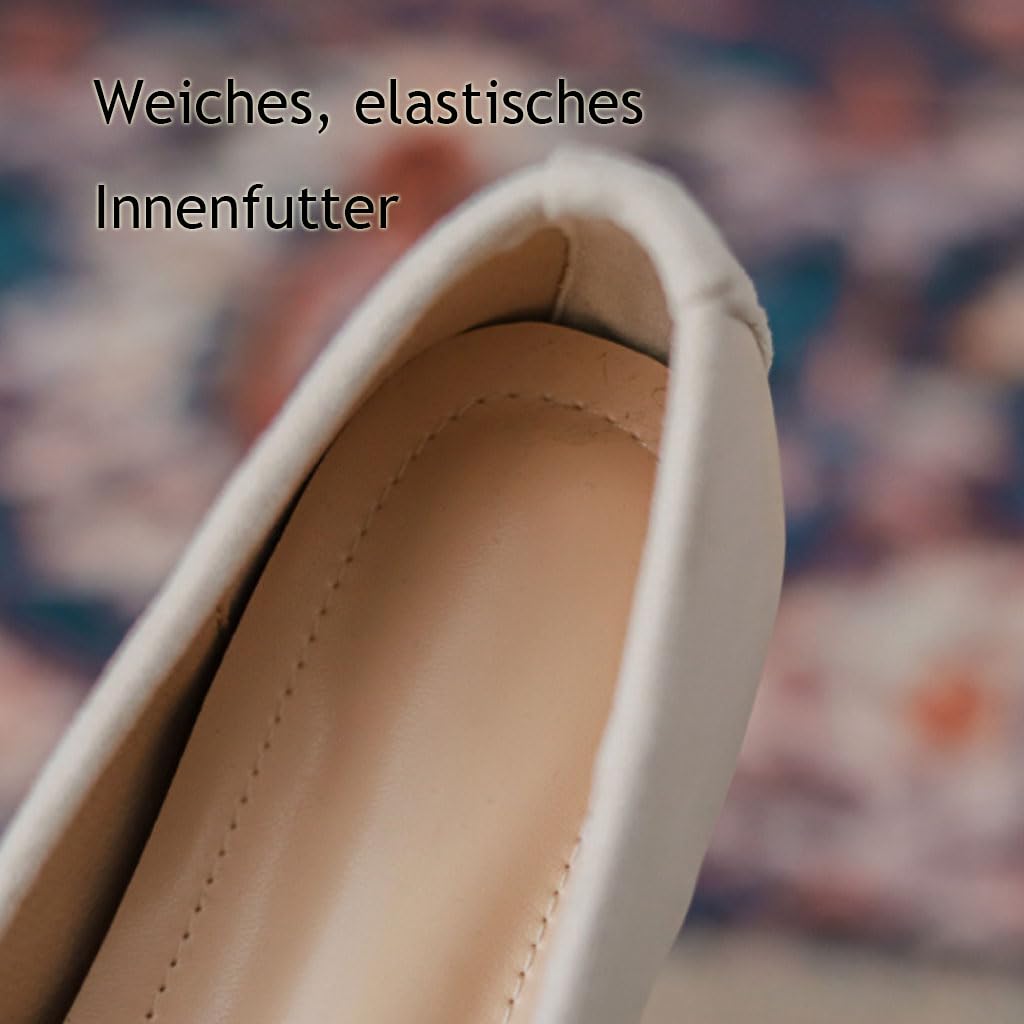 Ballerine da Donna, Mocassini Bassi in Similpelle, Scarpe da Donna con Punta Quadrata e Decorazione con Fiocco, comode Slip-on estive per Tutti i Giorni, Ufficio e Tempo Libero