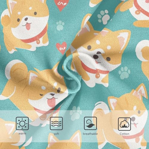 Wusikd Cartoon Lovely Dogs Girls' Underwear Cotton Red Hearts Blue Lines Girls Briefs Soft Toddler Underwear 2T3