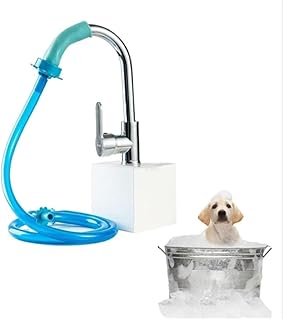 Universal Bath Single Tap Shower Head Push on 4.9ft Rubber Hose for Taps, Pet Bathing, and Cleaning - Versatile Silicone Connector