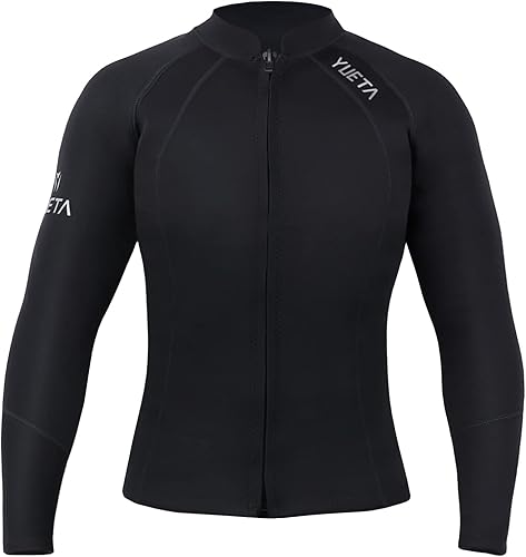 Wenlia Mens Wetsuits Top  2mm Neoprene Jacket  Ultra Stretchy & Warmth  Easy Entry Front Zip - YKK  Surfing Snorkeling - All Watersports