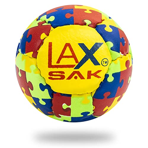 Lacrosse Sak Soft Practice Lacrosse Balls - Same Weight & Size as a Regulation Lacrosse Balls, Great for Indoor & Outdoor Practices, Less Bounce & Minimal Rebounds - Puzzle, 24 Pack