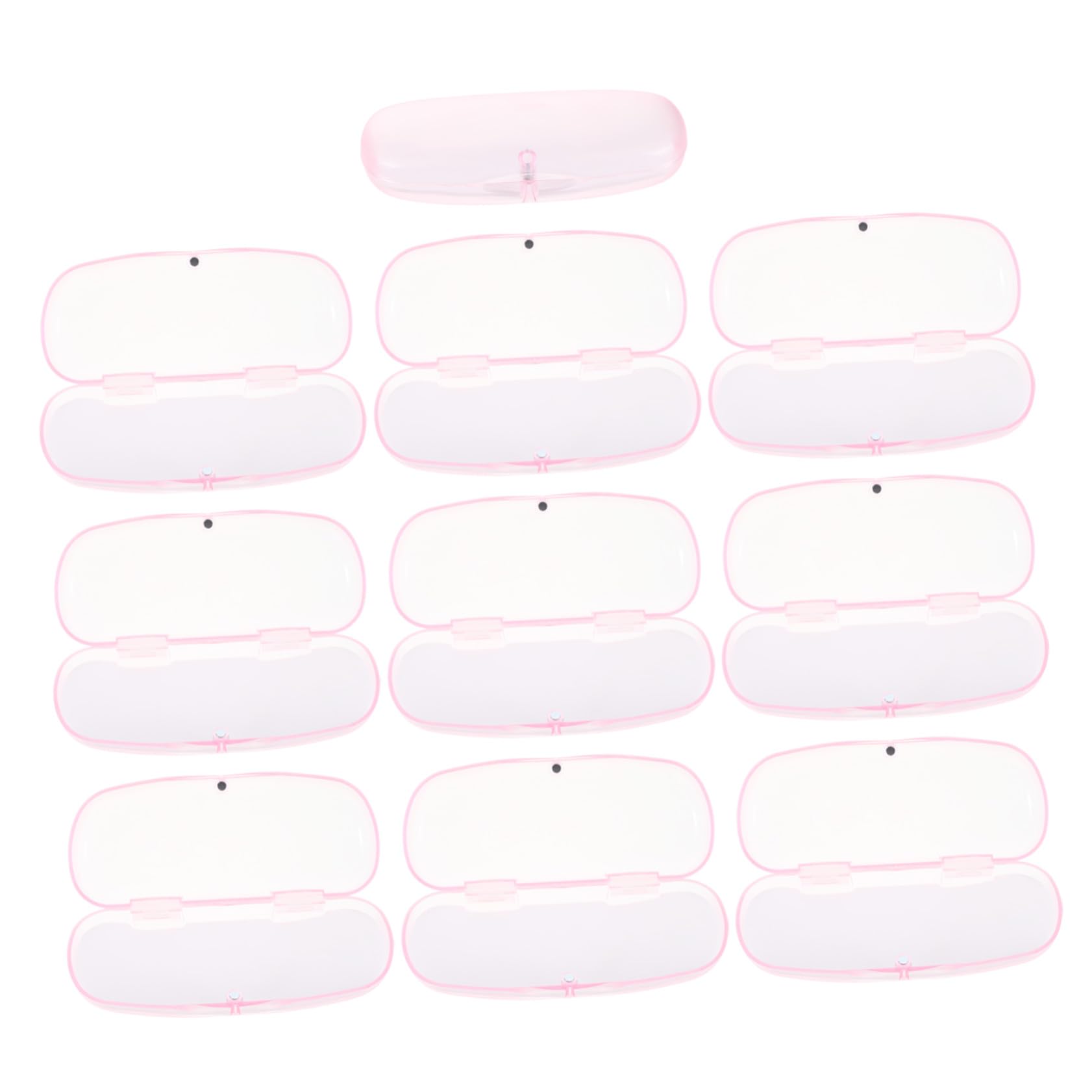 10pezzi Scatola Porta Occhiali Trasparente Robusta in Custodia Protettiva Organizzatore Portatile per Occhiali da Sole da Donna e Uomo per Viaggi