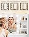 LIVELYGLOW Lighted Makeup Vanity Desk, 35.4“W x 15.7'”D x 54“H, White (with Lights and Mirror, Dimming Function, 2 Drawers and 1 Cabiniet, Open Shelves) by Boahaus