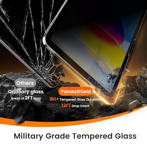 Image of PandaShield 2-Pack Privacy Screen Protector Easy-Installation Box for iPad 11th /10th Gen. A16 (11 /10.9 Inch, 2025 /2022), Anti-Spy, Bubble Free, Scratch Resistant, Apple Pencil Support