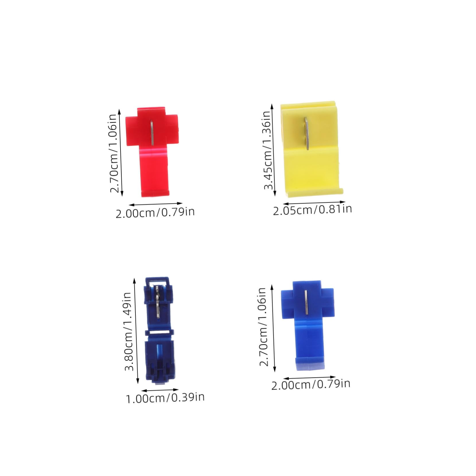 STOBAZA DIY Professional Use 65-Piece Quick Connect Wire Connectors Kit Solderless Snap Terminals T-Shaped 6-Slot for Easy Wiring Made of Plastic