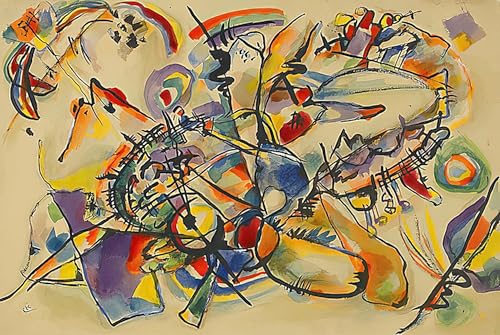 Pintura de lienzo Kandinsky Opera C de 60x90cm para decoración de paredes interiores del hogar