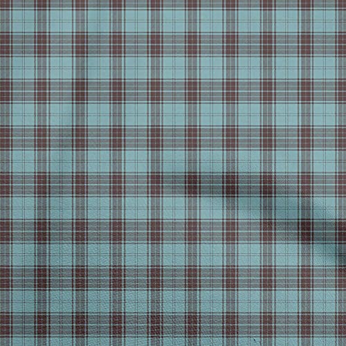 oneOone Viscose Jersey Dusty Teal Green Fabric Check Sewing Craft Projects Fabric Prints By Yard 60 Inch Wide-L6