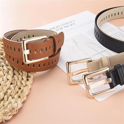 Belts for women, Waist Belt New Women's Waist Belts Versatile Suit Pants with A Slim Belts New Dress Alloy Buckle Jeans Belt(Black)4