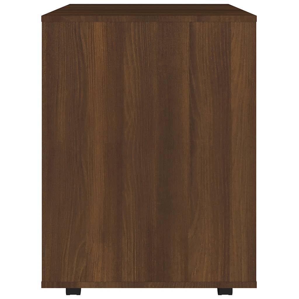 vidaXL Armario con Ruedas Oficina Almacenamiento Cajonera Auxiliar Salón Entrada Despacho Estantería Madera Contrachapada Roble Marrón