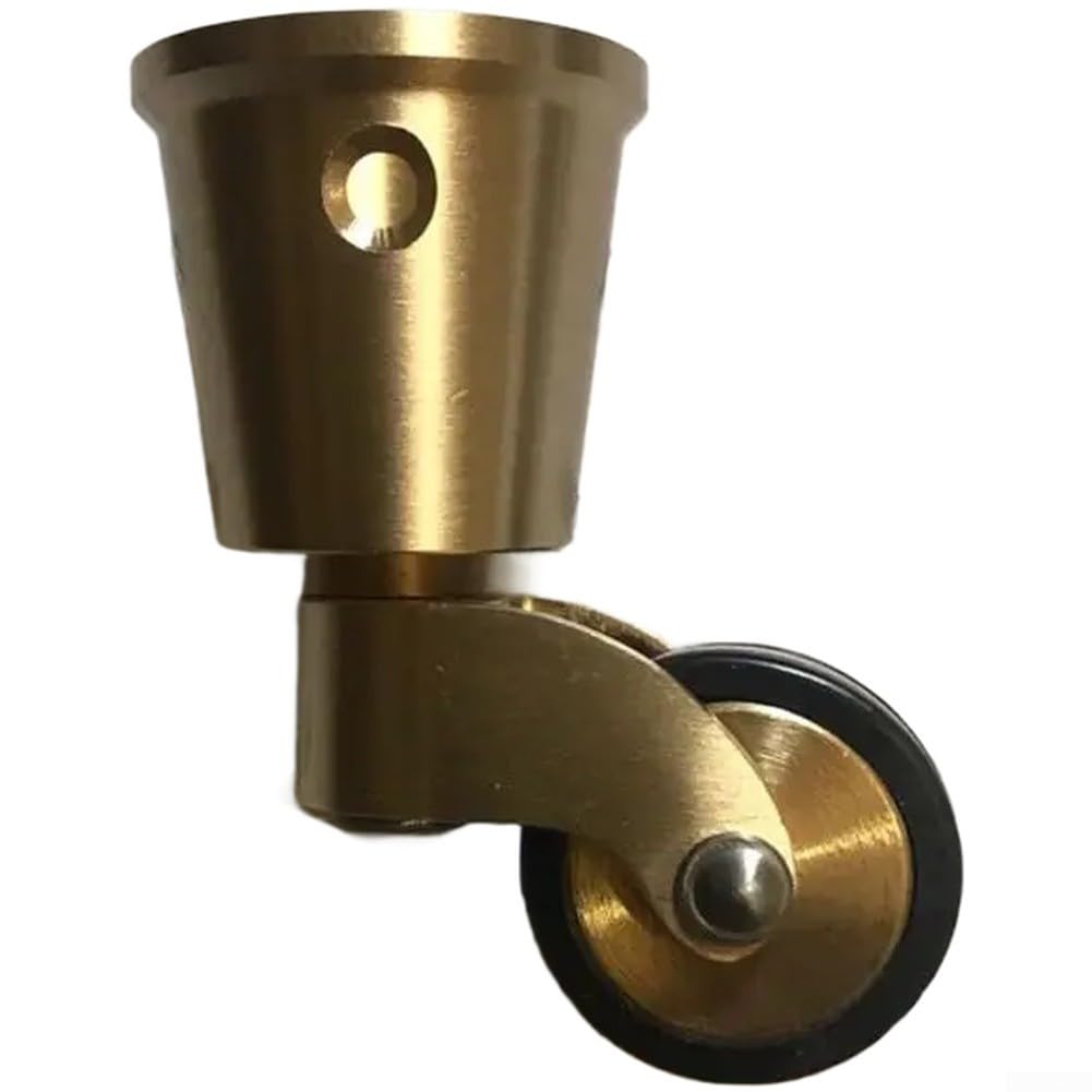 Confezione da 4 ruote silenziose in ottone, girevoli a 360 gradi, resistenti, con cuscinetti per divano, tavoli, sedie, finitura oro e nero, accessori per la casa