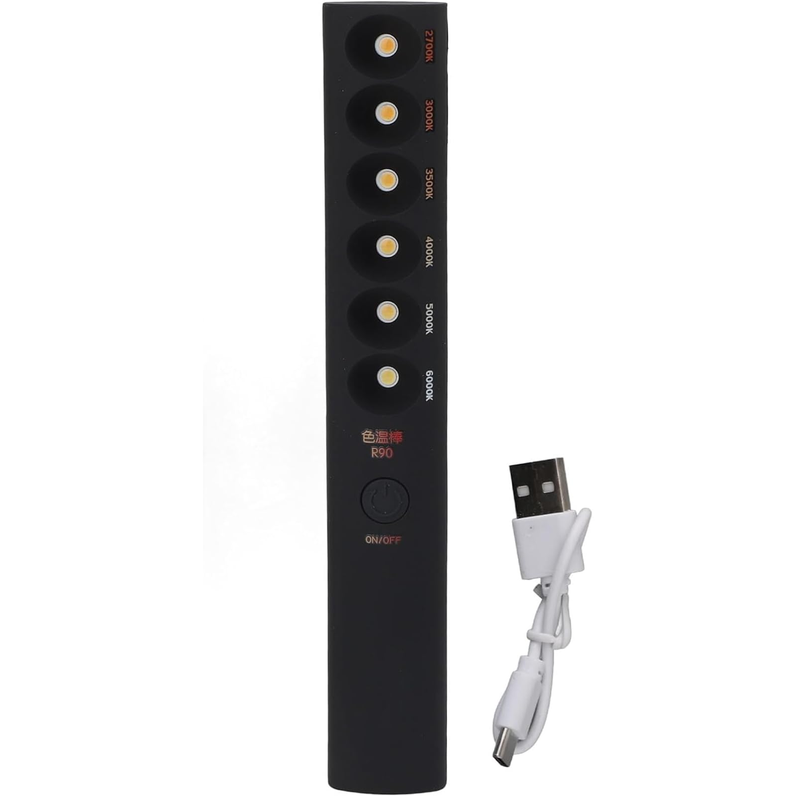 Portable Color Temperature Lamp Stick, Professional Light Wand Photography Rechargeable Photography Light Wand 2700K‑6000K 6 Modes for Video Shooting