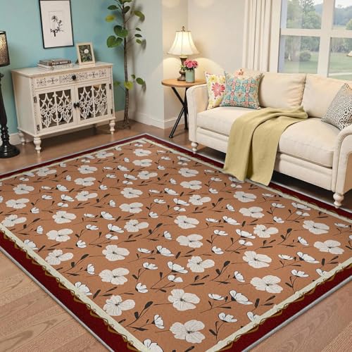 Tapis intérieur poil bas imprimé plante pour une ambiance douce et chaleureuse - 3