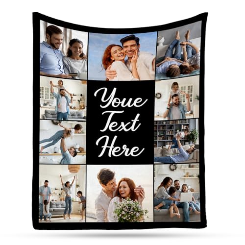 Ship Next Day, Custom Blanket with Picture - Printed in USA, Personalized Photo Throw Blankets...