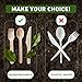 Weemium Disposable Wooden Cutlery Set - 300 Count (100 Forks, 100 Knives, 100 Spoons) – Plastic-free Packaging - Biodegradable Silverware and Splinter-free Compostable Utensils for Parties 4