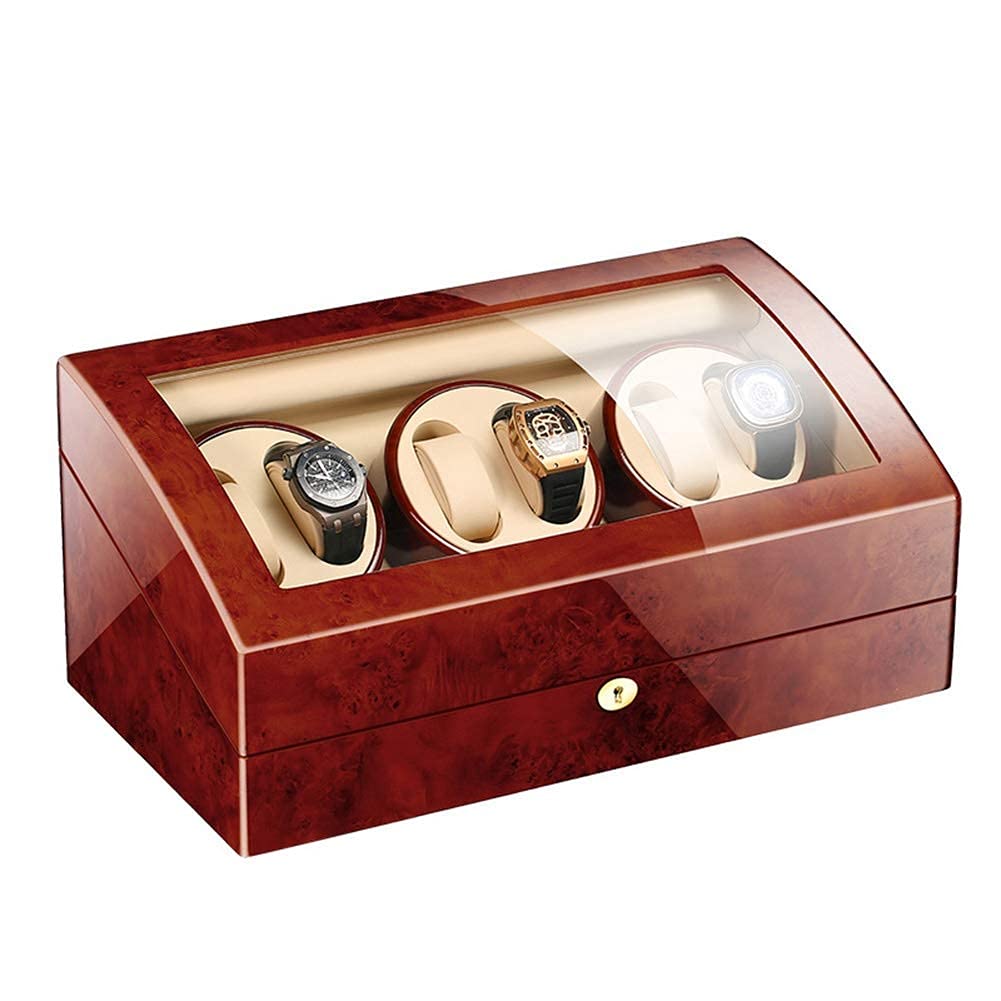 NZPOST Automatic Watch Winder Storage Dispaly Case with Quiet Motor and 5 Rotation Models Wood Shell Piano Finish