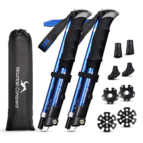 MC Trekking Poles Adjustable Hiking Pole for Trail Mounting Strong Lightweight Collapsible Walking