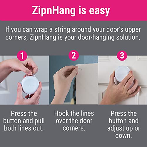 Nearly Invisible Wreath Hangers For Front Door By Zipnhang - Over The Door Hanger & Door Wreath Hanger For Front Door Decor - Works On Glass Doors, Screen Doors, Storm Doors #TOP1