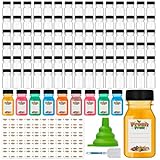 100 Pcs 4 oz Plastic Juice Shot Bottles with Caps, Clear Ginger Shots Bottle with Lids, Small Bottles for Liquids, 4 oz Plastic Reusable Leak Proof Mini Containers for Juice,Milk,Ginger,Whiskey,Water