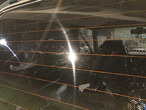 NewL Schwarze, perforierte Vinylfolie, Einwegsichtfolie, Sichtschutz, Autofolie, Aufkleber mit Messer und blauem Schaber (40 x 107 cm)