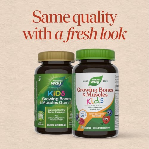 Nature's Way Kids Growing Bones & Muscles Gummies, Ages 2+, Berry, 60 ct - image 2