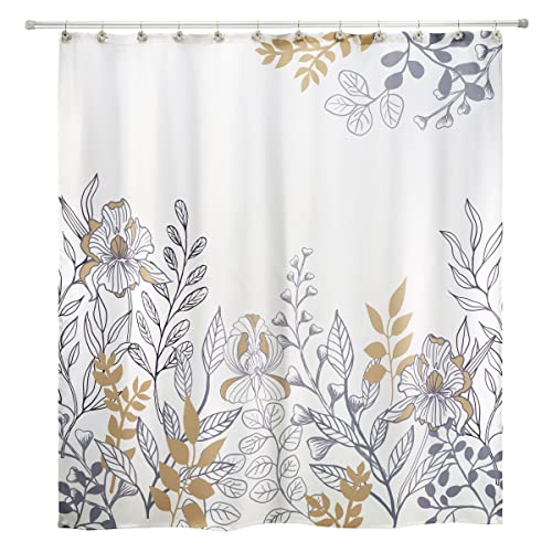 Avanti Linens Collection Skizzierte Blumen Badezimmer Zubehör Duschvorhang weiß Cover