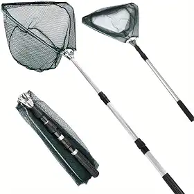 Passaguá Retrátil para Pesca 170cm Dobrável em Alumínio com Rede de Nylon Resistente - Ideal para Caiaque