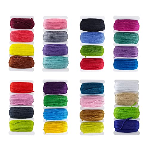 32 Farben Kreuzstich Fäden, 8 Bündel Hand Stickerei Faden, Kreuzstich Fäden für Armbänder machen, Craft Strings Kit, Anfänger Thread Kits Cover