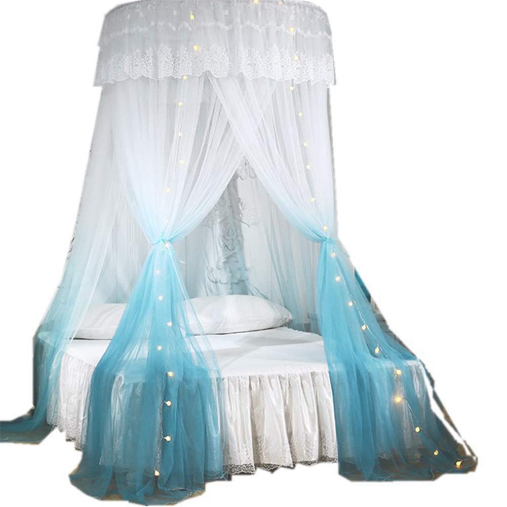 Moskitonetz Bett, Große Romantische Farbverlauf Kuppel Moskitonetz Vorhang Prinzessin Bett Baldachin Spitze Runde Betthimmel für Kinder Erwachsene