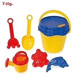 KarnevalsTeufel Sandspielzeug - Eimergarnitur 7-TLG. für Kinder, Sandkasten, Schaufel, Eimer,...