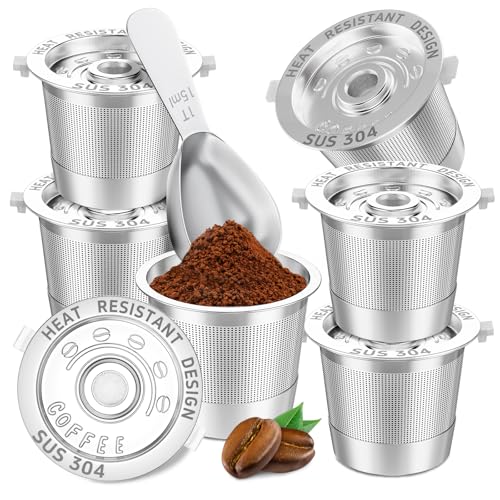 Image of 6 Pack Reusable K Cups Coffee Pods for Keurig 1.0 | BPA-Free, SUS 304, Scoop, Heat Resistant Handles