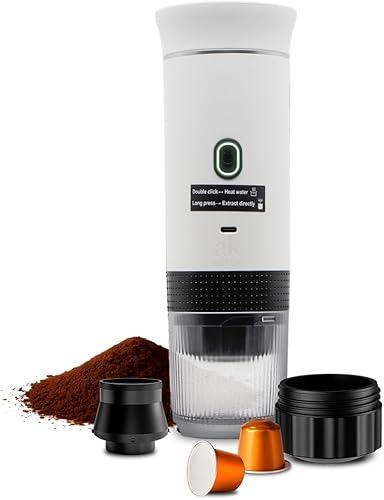 Miniatura 1 de Cafetera portátil 3 en 1  Máquina de café espresso eléctrica para viajes  Compatible con café molido, cápsulas NS y DG  Cafetera de espresso