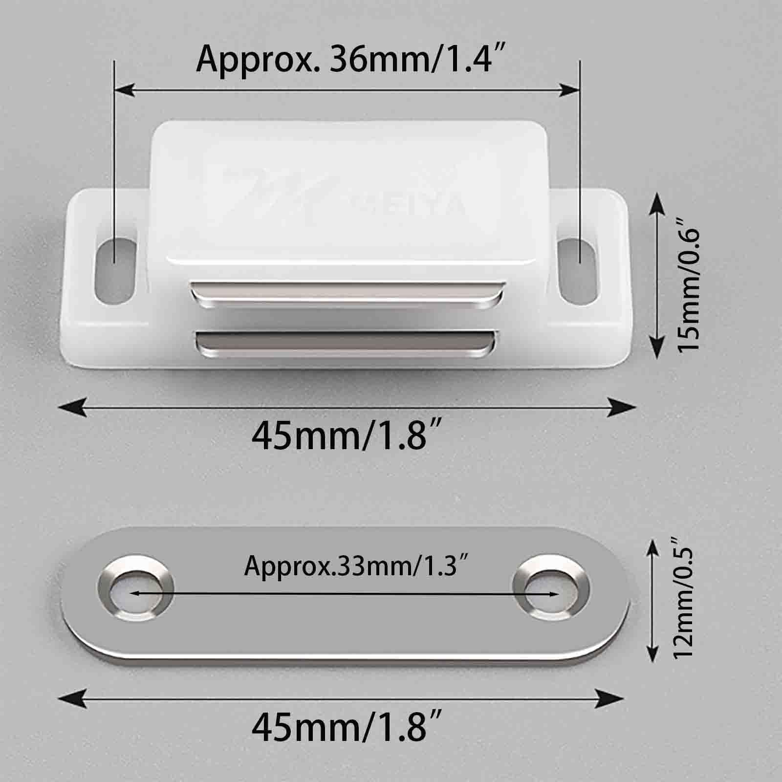 12 Pack Magnetic Door Catches,Heavy Duty Small Latch for Kitchen Bathroom Cabinet Closet Door (White) - Image 2