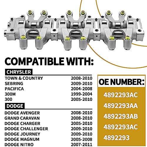 Fexhull 4892293AC Rocker Arm Shaft Lifter Assembly Fit For Chrysler/Dodge,Town&Country,Sebring,Pacifica,Avenger,Charger,Journey,Challenger,Nitro,1-Pc Set thumb #2