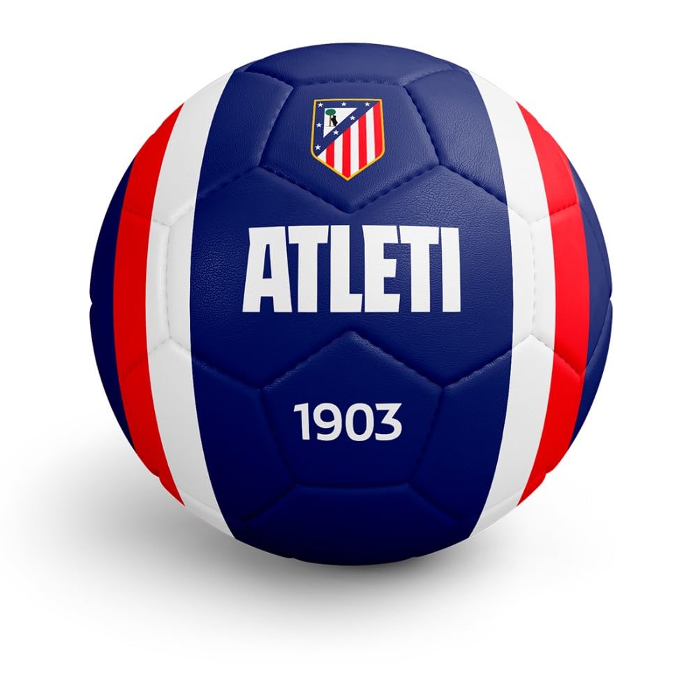 Balón Atlético de Madrid Grande Talla 5 Azul Escudo clásico