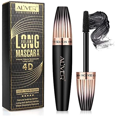 4D Silk Fiber Mascara Waterproof, Luxuriously Longer, Thicker, Voluminous Eyelashes, Long-Lasting, Dramatic Extension, Smudge-Proof, Hypoallergenic Formula Cover