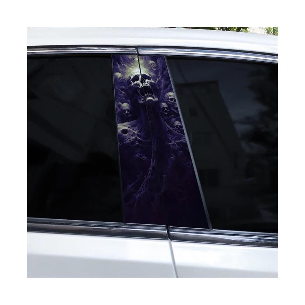 Car Parts 2pcs Grim Reaper Car B-Pillar Sticker DIY Vinyl Waterproof Car Door Pillar Decal(E)