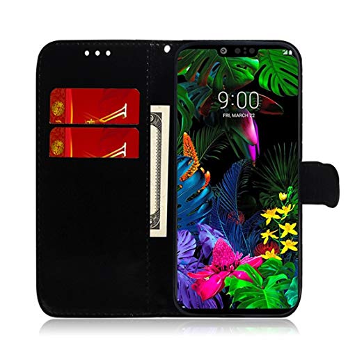 JSLY – Capa de couro PU com fivela magnética horizontal para LG G8 ThinQ com suporte e compartimento