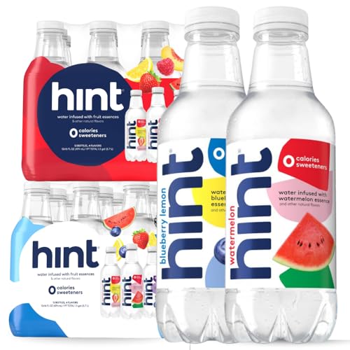 Hint Bottled Water, Red & White Variety Pack Bundle - Purified Flavored Water with Zero Calories,...