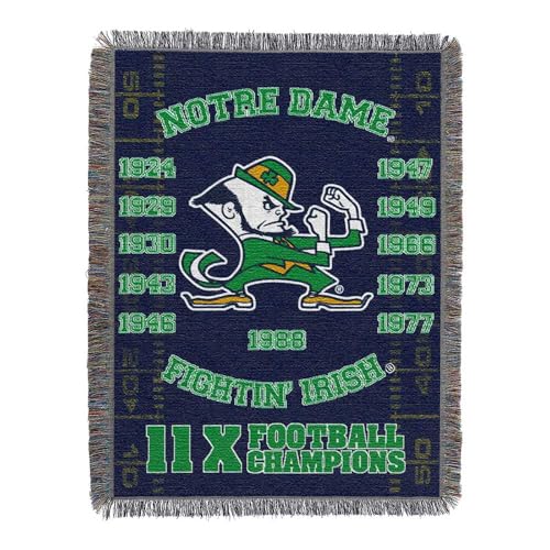 Northwest NCAA Notre Dame Fighting Irish Unisex-Adult Woven Tapestry Throw Blanket, 48