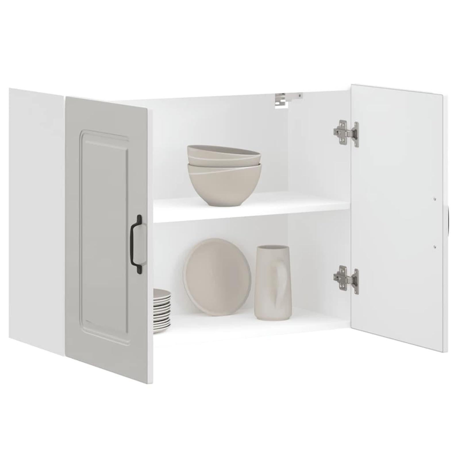 Homgoday Hochglanz-Weißer Küchen-Hängeschrank Kalmar aus Holzwerkstoff - 80 cm Breite, 60 cm Höhe, für Wohnzimmer und Schlafzimmer Model853589