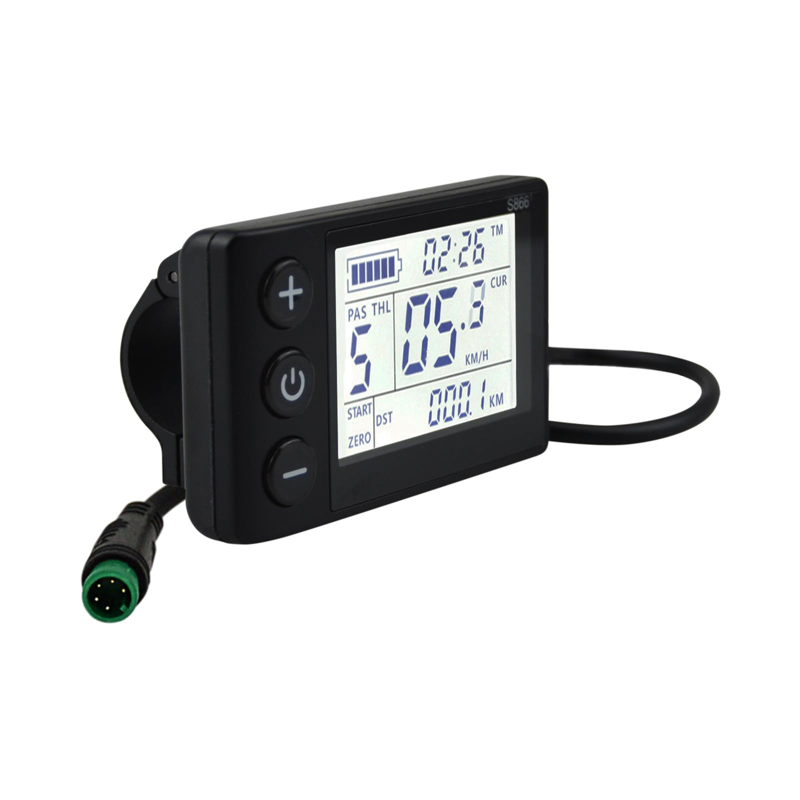 S866 Electric Bicycle LCD Display Meter, 24V 36V 48V Ebike LCD Display Control Panel Wireless Bicycle Speedometer Odometer for Electric Scooter Electric Bike Modification for 22.2mm Handlebars