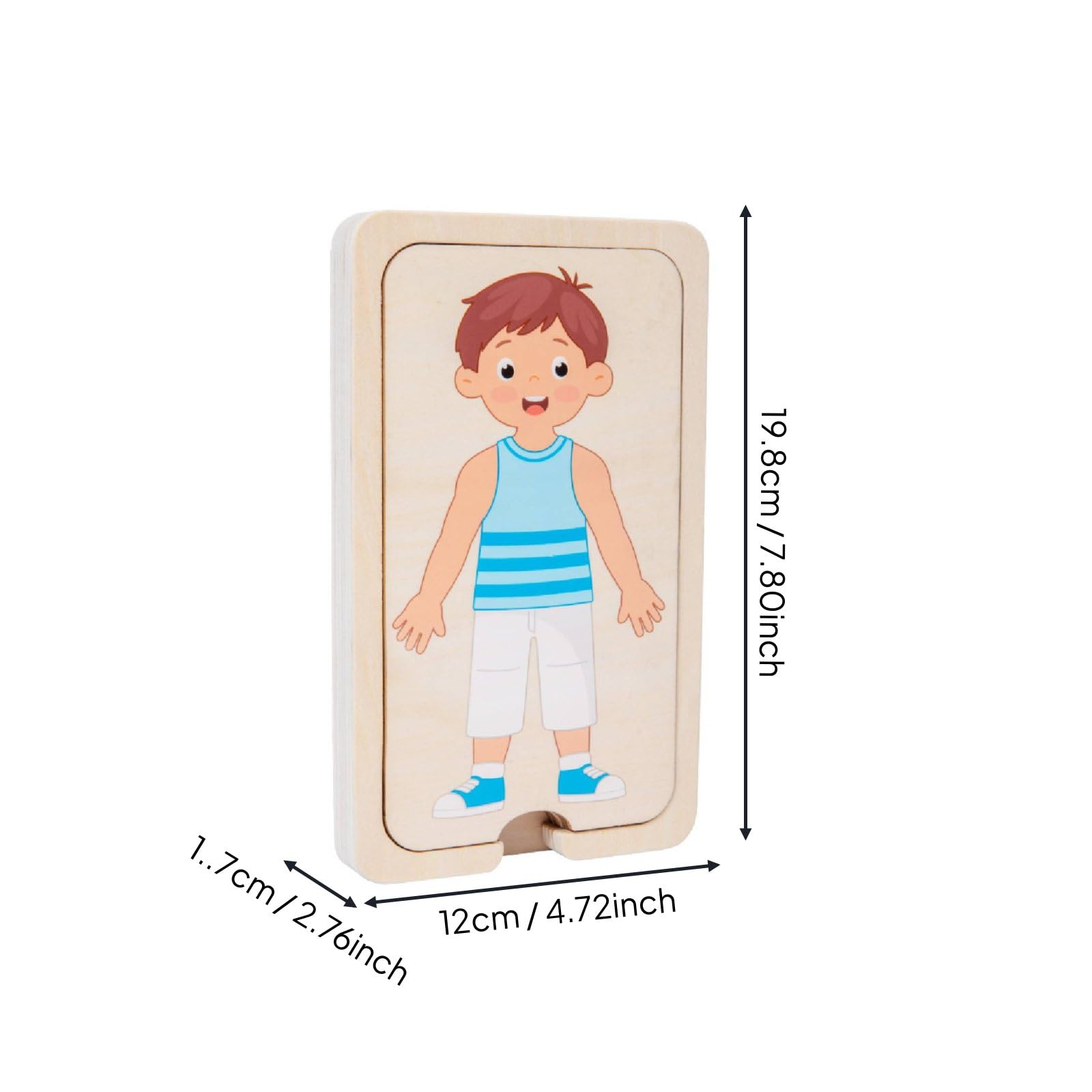Amagogo Kit Didattico Corpo Umano per Bambini con Puzzle Stratificato in Legno per Scoprire Strati di Pelle E Muscoli Adatto per Sviluppo E Gioco Interattivo a Casa, Ragazzo