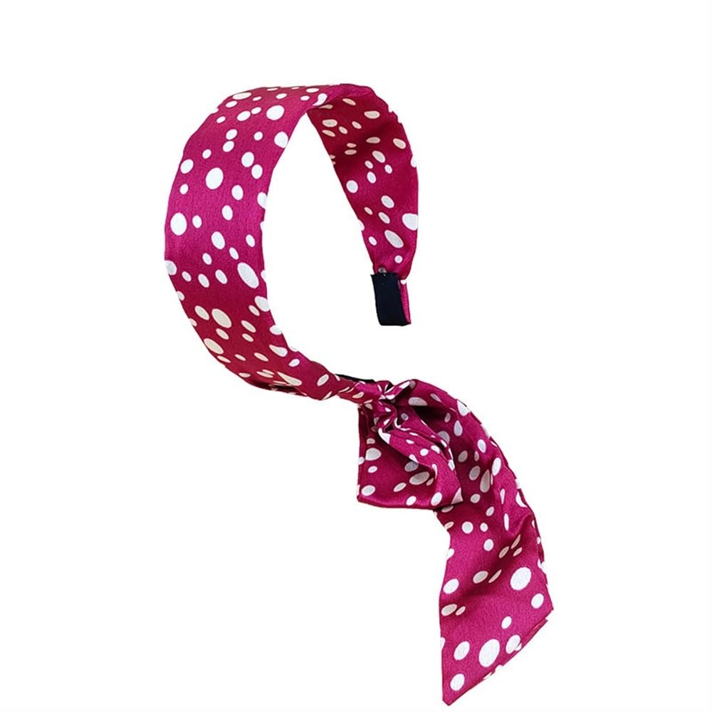 3 fasce per capelli con nastro su un lato, a pois, forcina per capelli dal temperamento dolce (02#)