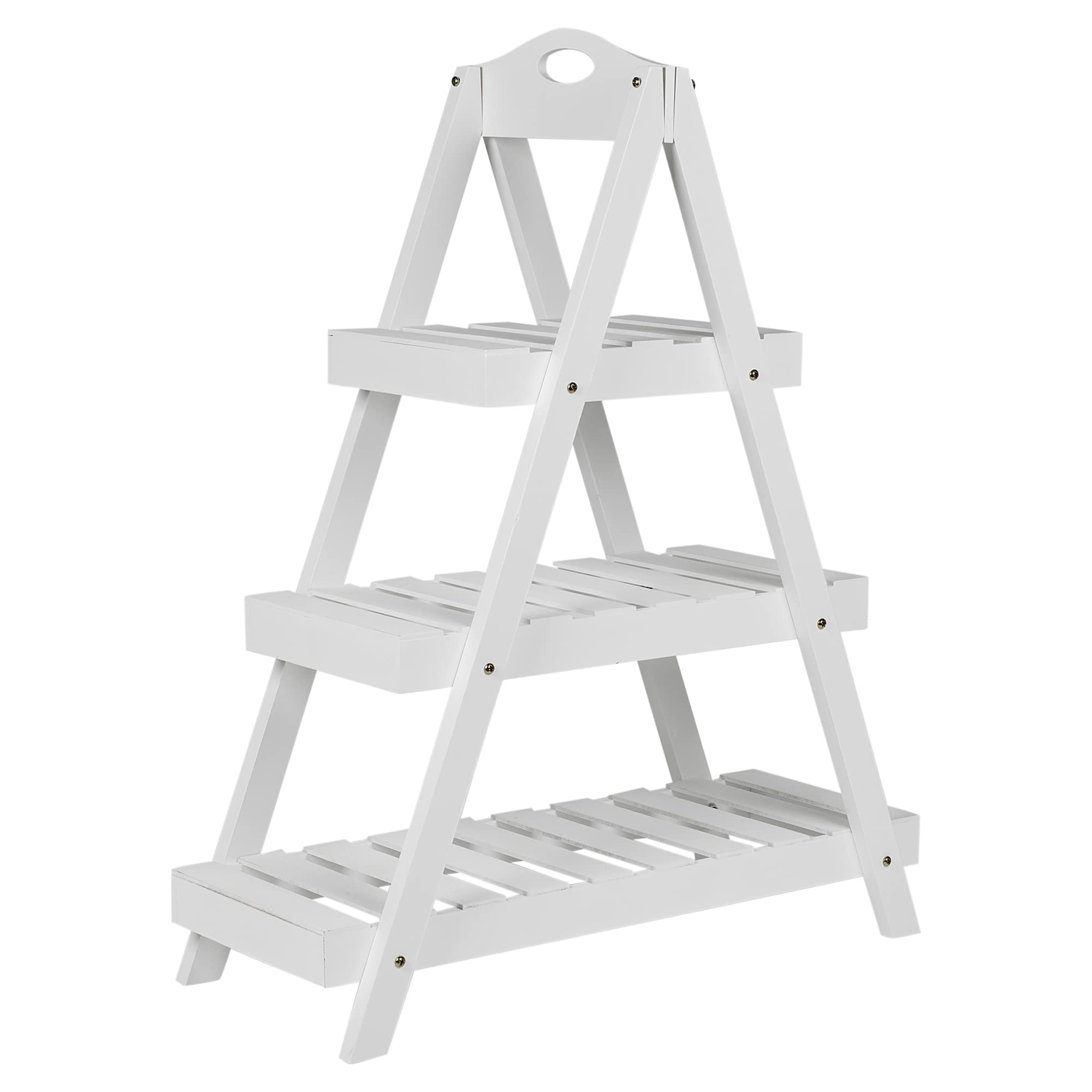 Estantería Plegable De 3 Niveles, Para Plantas De Madera, Ahorra