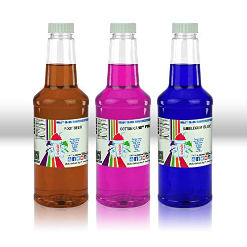SNOWIE - Premium Shaved Ice Snow Cone Syrup Ready To Use 3 pack (Carnival Pack)