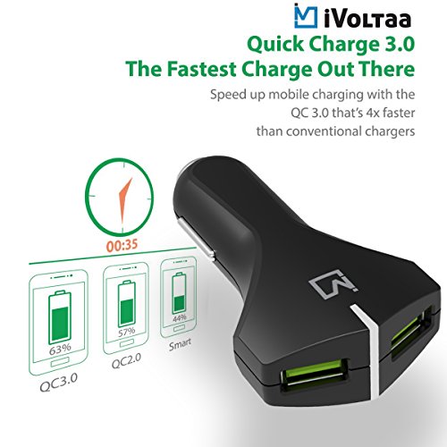 Image of iVoltaa QC 3.0 36W - Dual Port USB Car Charger, Both Port QC 3.0