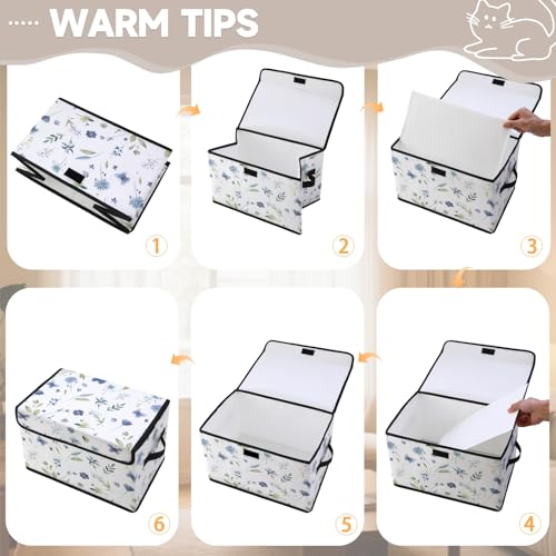 Image of Stackable Storage Bins with Lids,Closet Organizers Fabric Box for Home and Office,Blanket Clothes Organizers,Under Bed Storage Containers 3 Pack